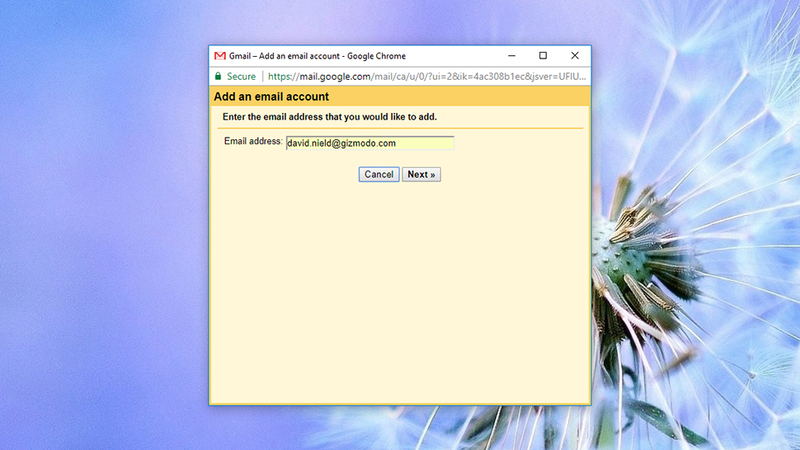 Gmail can import other accounts, but only via POP. (Image: Screenshot)